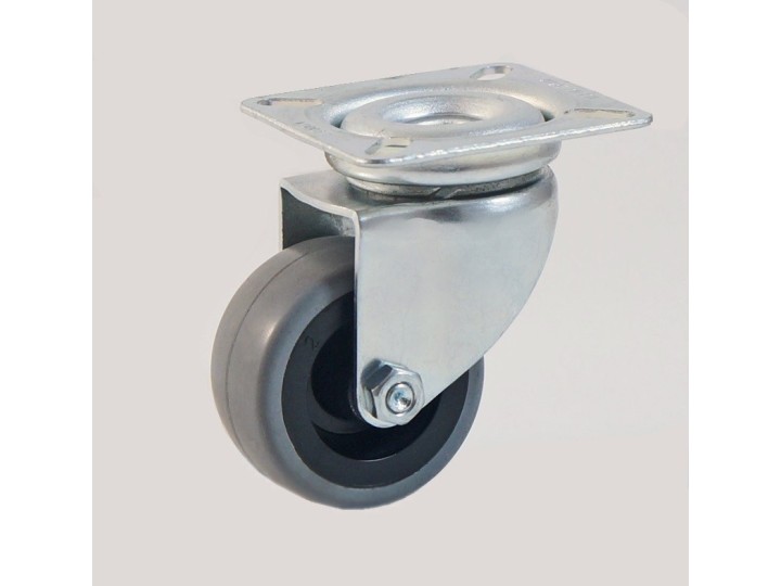 Roulette à platine bandage caoutchouc non marquant CU 40 à 55 Kg