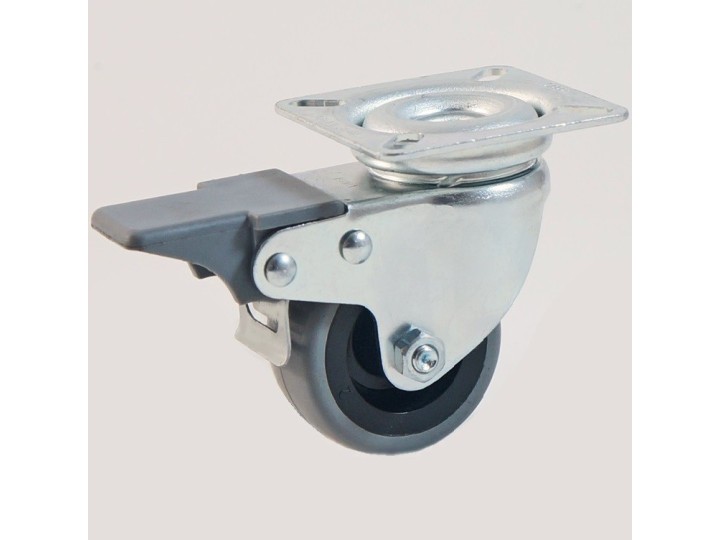 Roulette à platine bandage caoutchouc non marquant CU 40 à 55 Kg