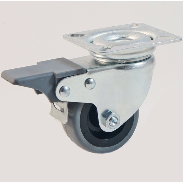 Roulette à platine bandage caoutchouc non marquant CU 40 à 55 Kg