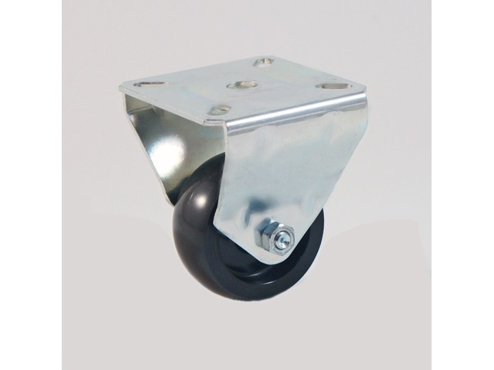 Roulette à platine, roue nylon noir CU 50 à 60 Kg