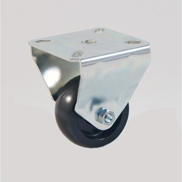 Roulette à platine, roue nylon noir CU 50 à 60 Kg