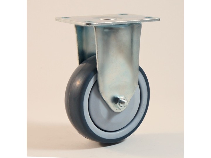 Roulette à platine, roue bandage TPE non marquant, charges 70 à 100 Kg (série TPE/22)