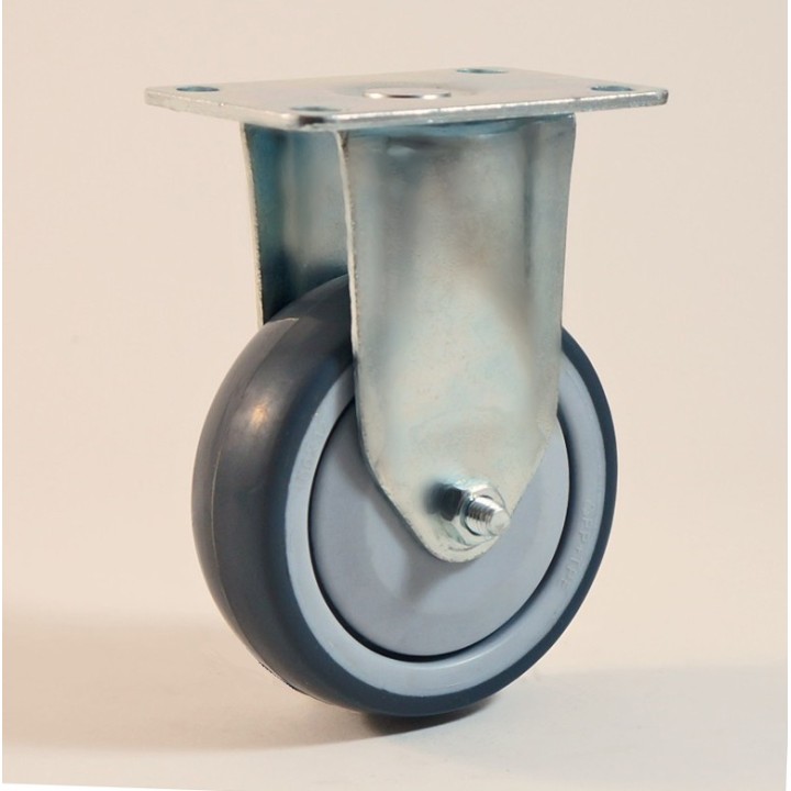 Roulette à platine, roue bandage TPE non marquant, charges 70 à 100 Kg (série TPE/22)