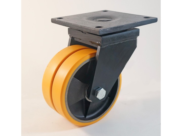 Roulette jumelée à platine, bandage polyuréthane, charges 600 à 7000 Kg (série Z/80)