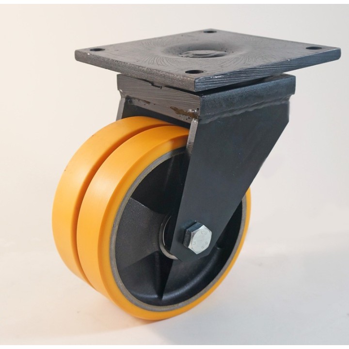 Roulette jumelée à platine, bandage polyuréthane, charges 600 à 7000 Kg (série Z/80)