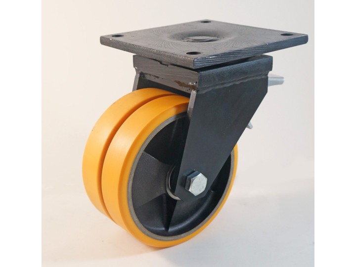 Roulette jumelée à platine, bandage polyuréthane, charges 600 à 7000 Kg (série Z/80)