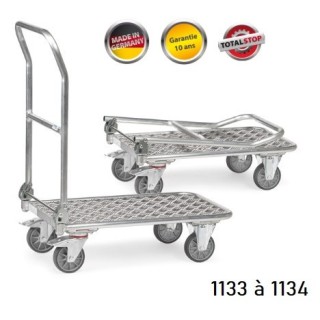 Chariots de manutention à dossier pliable en aluminium