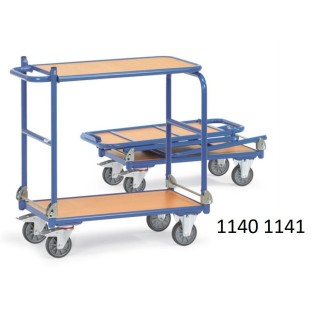 Chariots de manutention à 2 étagères pliables