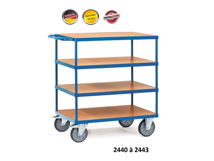 Servante avec 4 plateaux en mélaminé FETRA