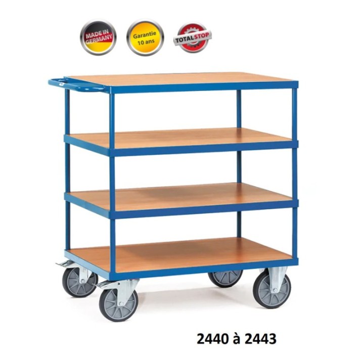 Servante avec 4 plateaux en mélaminé FETRA