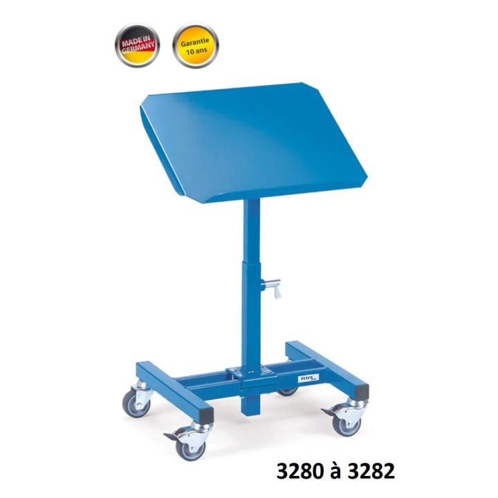 Pupitre d'atelier inclinable pour bacs