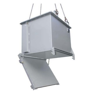 Benne a fond ouvrant 1100 litres, charge 1000 Kg