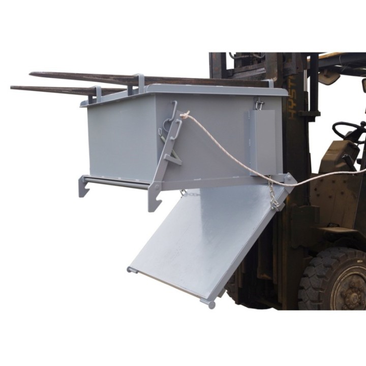 Benne a fond ouvrant 1100 litres, charge 1000 Kg