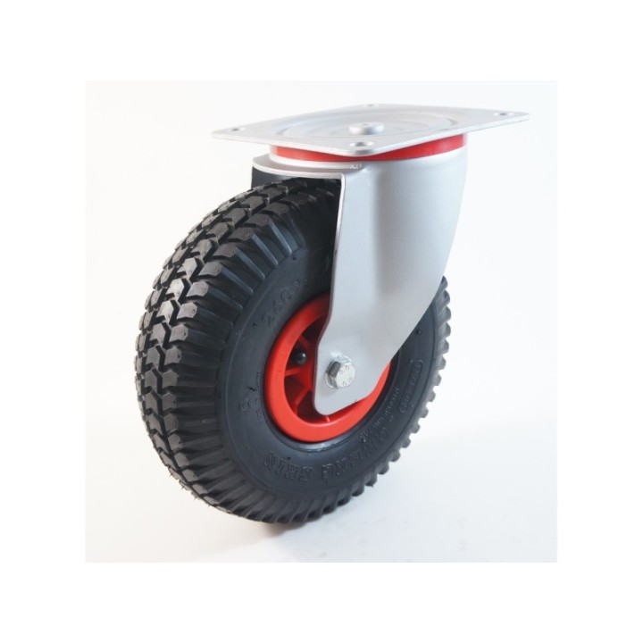 Roulette à platine, roue gonflable jante polypropylène charges 150 à 200 Kg (série GP/20)