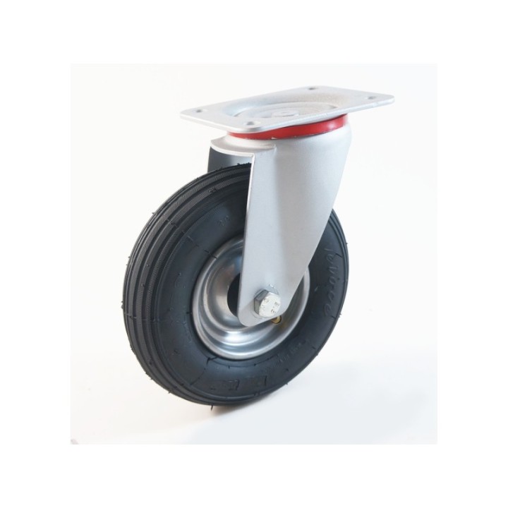 Roulette à platine, roue gonflable jante tôle, charges 70 à 140 Kg (série GT/22)