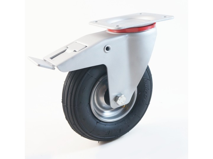 Roulette à platine, roue gonflable jante tôle, charges 70 à 140 Kg (série GT/22)