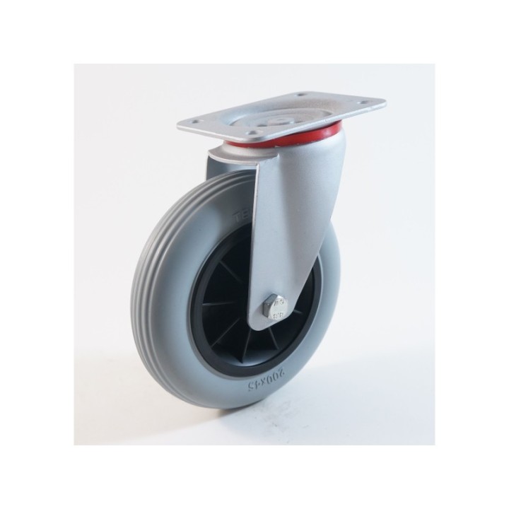 Roulette à platine, roue increvable en mousse polyuréthane, charges 70 à 160 Kg (série IPIT/22)