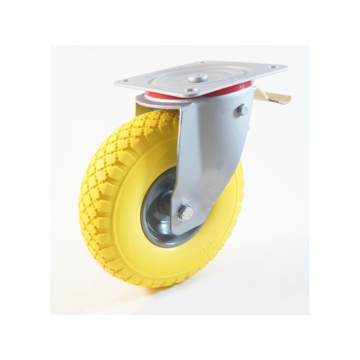 Roulette à platine, roue increvable en mousse polyuréthane, charges 70 à 160 Kg (série IPIT/22)