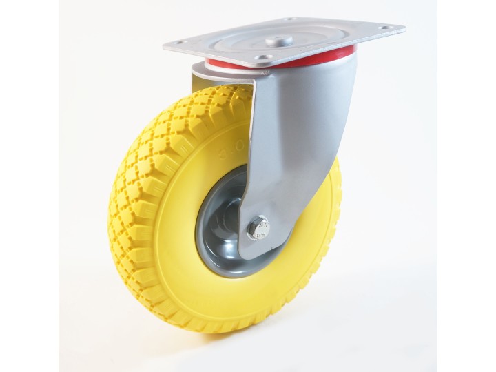 Roulette à platine, roue increvable en mousse polyuréthane, charges 70 à 160 Kg (série IPIT/22)