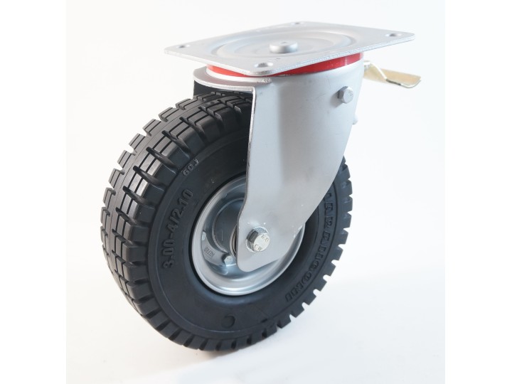 Roulette à platine, roue pneus plein souple, charges 300 Kg (série PT/70)