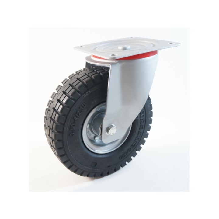 Roulette à platine, roue pneus plein souple, charges 300 Kg (série PT/70)