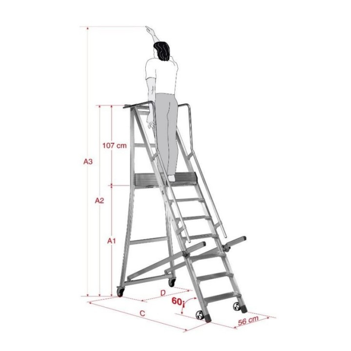 Escabeaux repliables en aluminium CU 150 Kg