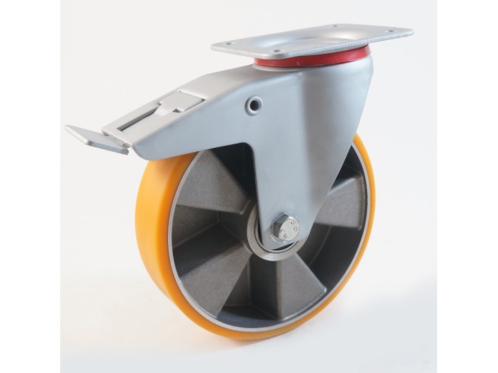 Roulette à platine bandage polyuréthane CU 150 à 350 Kg