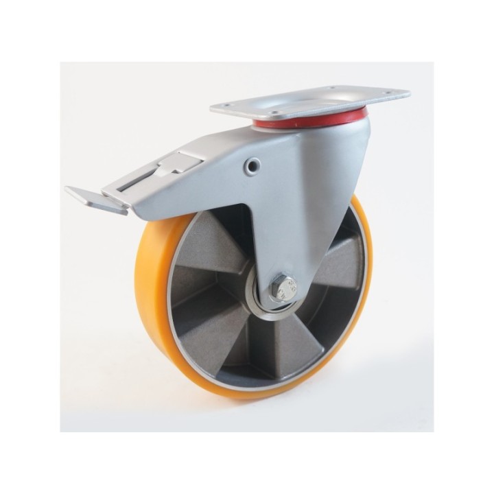 Roulette à platine bandage polyuréthane CU 150 à 350 Kg