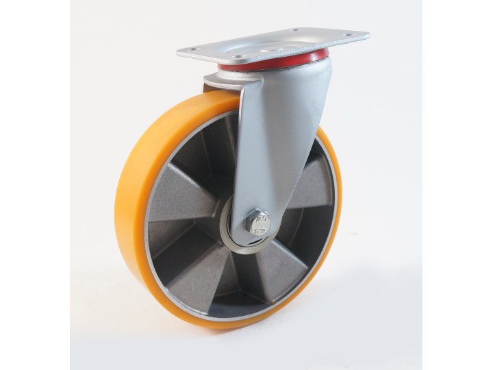 Roulette à platine bandage polyuréthane CU 150 à 350 Kg