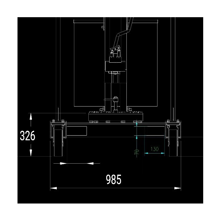 Grue d'atelier à contrepoids rotative manuelle, charges 550 Kg.