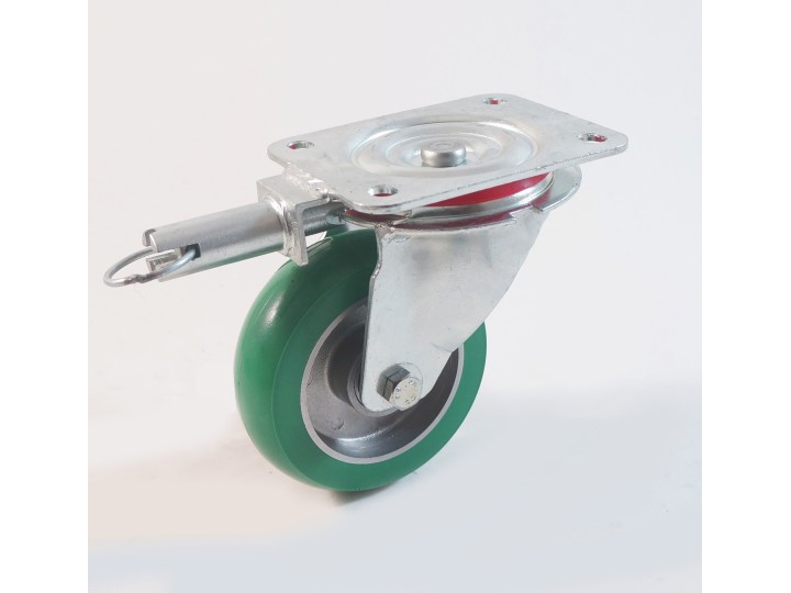 Roulette inox à platine, roue en polyamide, charges 300 à 600 Kg (série P/INOX40)