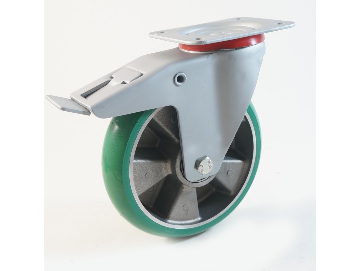 Roulette inox à platine, roue en polyamide, charges 300 à 600 Kg (série P/INOX40)