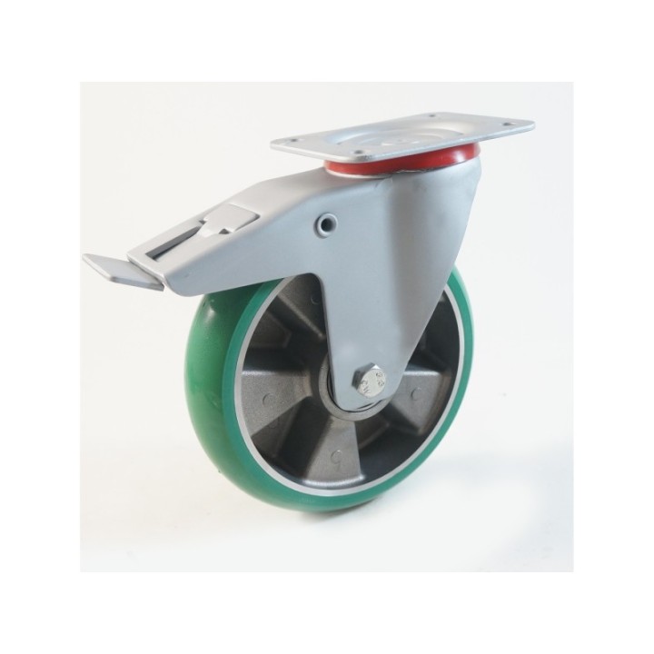 Roulette inox à platine, roue en polyamide, charges 300 à 600 Kg (série P/INOX40)