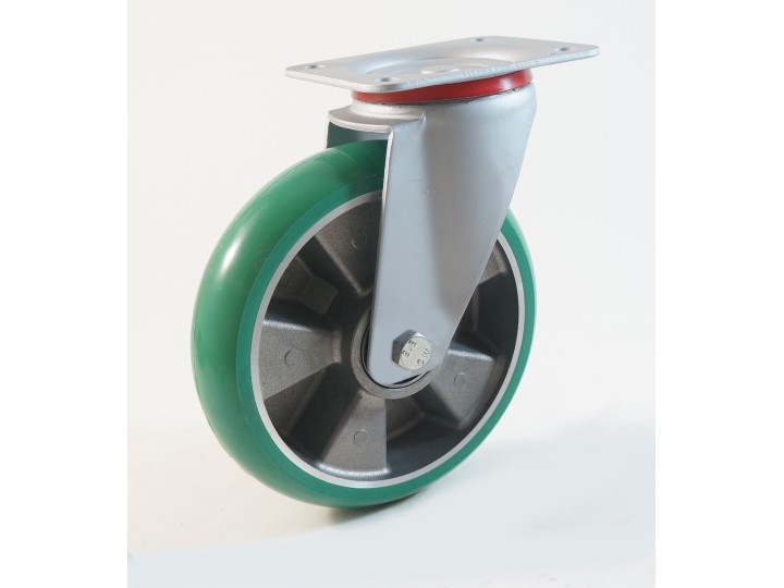 Roulette inox à platine, roue en polyamide, charges 300 à 600 Kg (série P/INOX40)