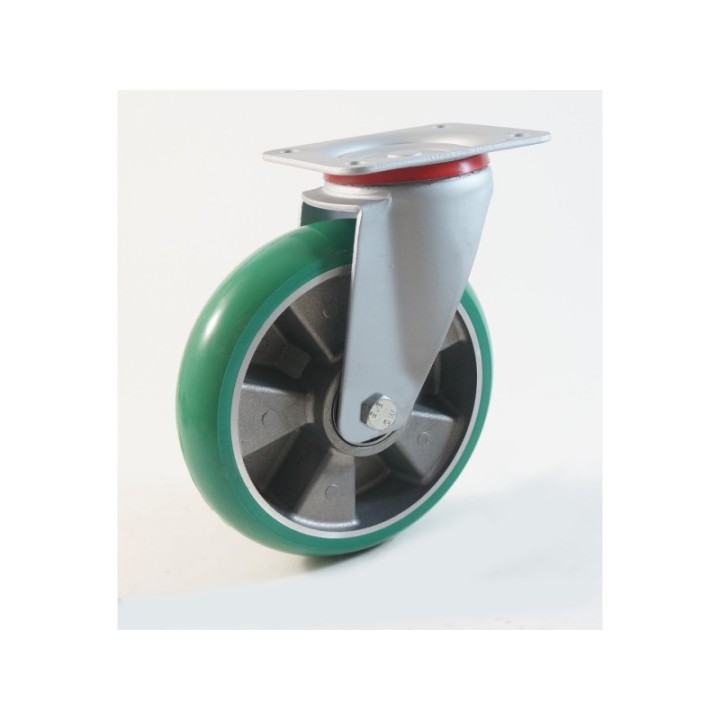 Roulette inox à platine, roue en polyamide, charges 300 à 600 Kg (série P/INOX40)