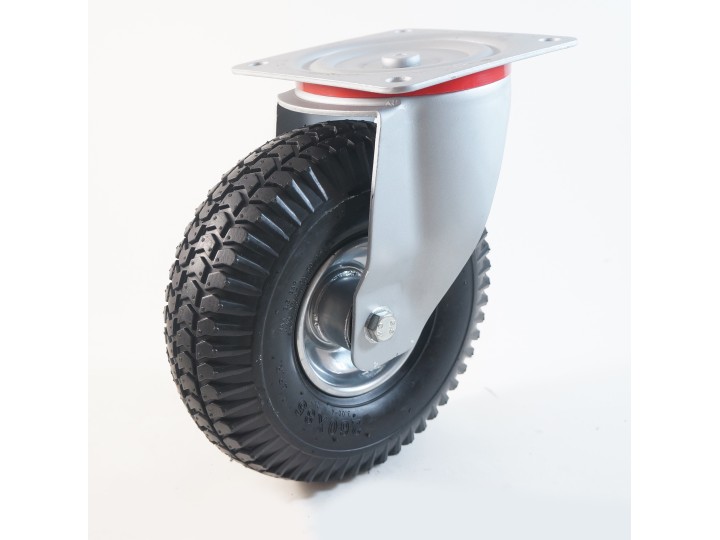 Roulette à platine, roue gonflable jante tôle, charges 70 à 140 Kg (série GT/22)
