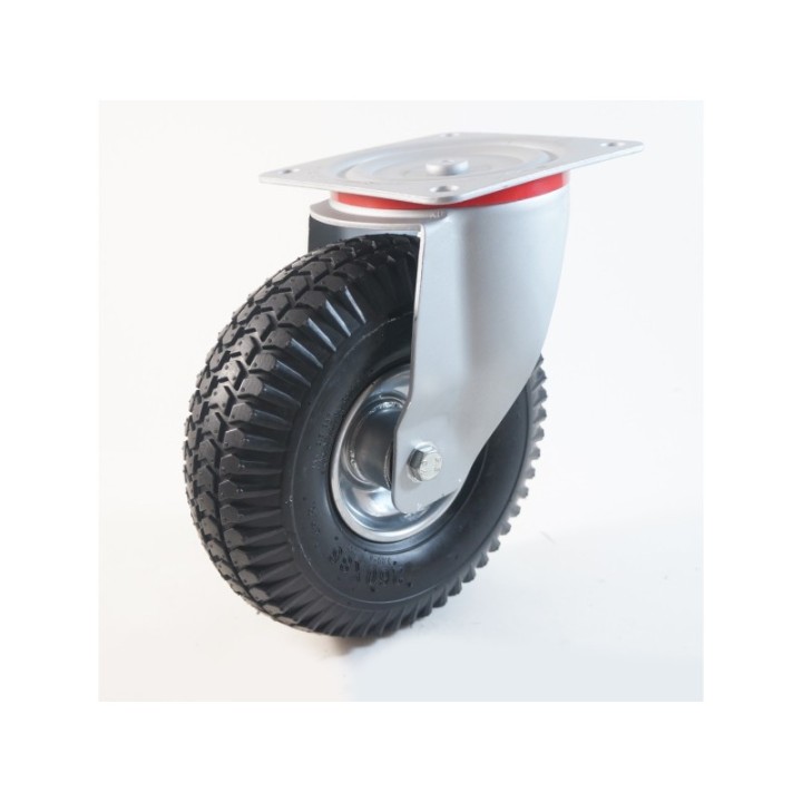 Roulette à platine, roue gonflable jante tôle, charges 70 à 140 Kg (série GT/22)