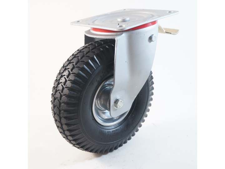 Roulette à platine, roue gonflable jante tôle, charges 70 à 140 Kg (série GT/22)