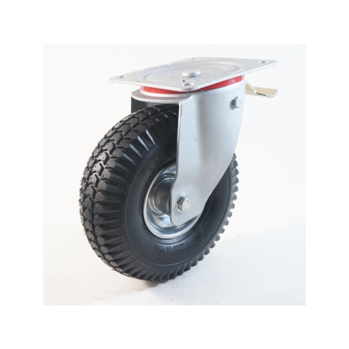 Roulette à platine, roue gonflable jante tôle, charges 70 à 140 Kg (série GT/22)