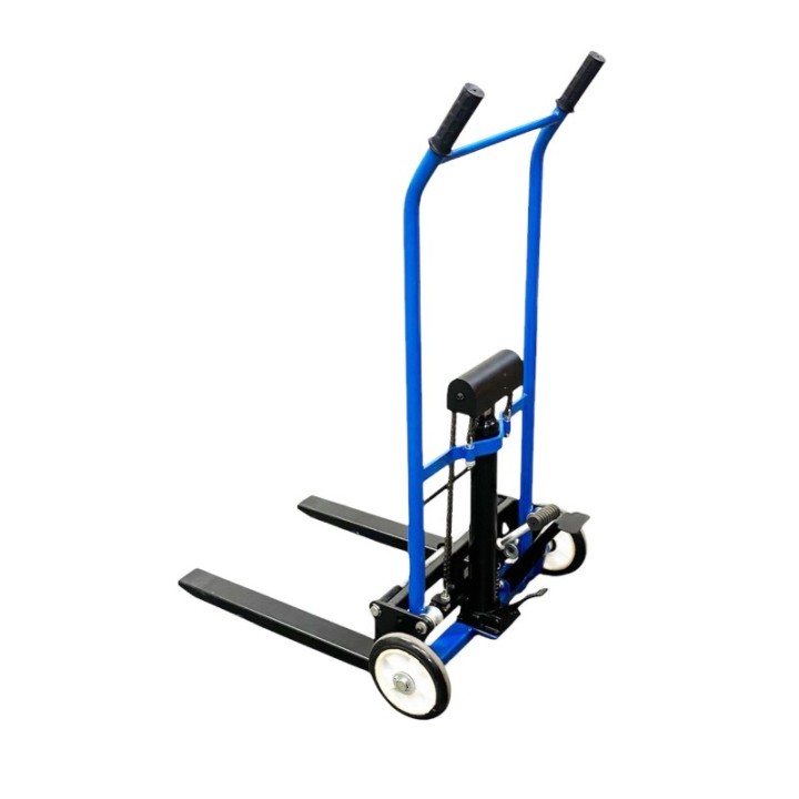 Diable gerbeur manuel, charge 150Kg, levée 800 mm.