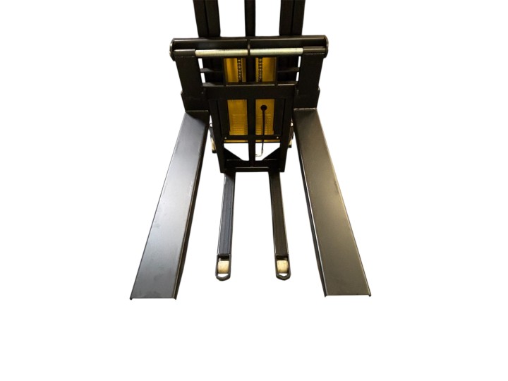 Gerbeur semi électrique, charge 1500 Kg, levée 2500 mm, fourches réglables