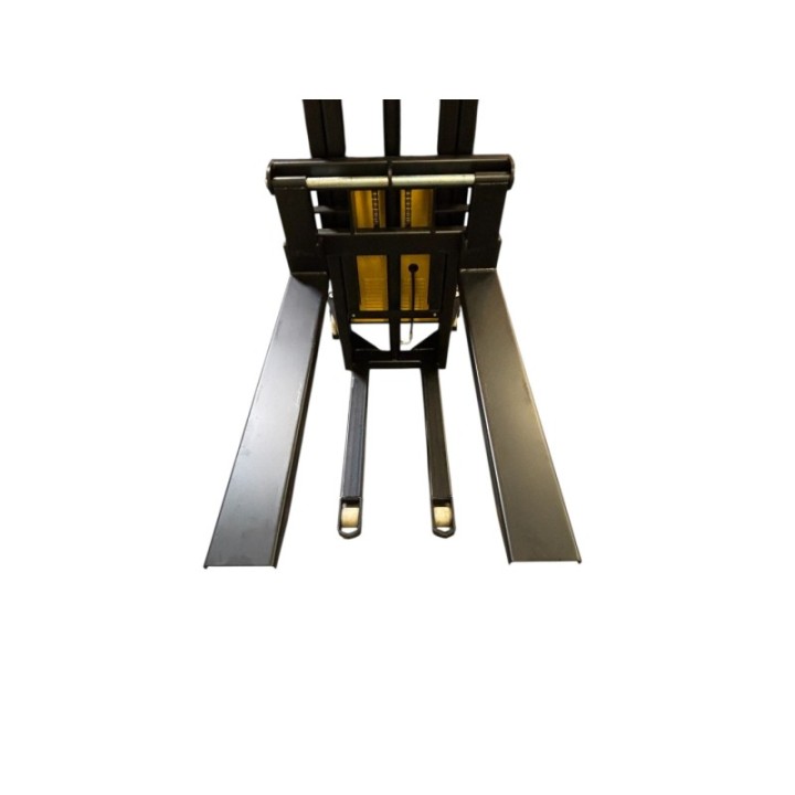 Gerbeur semi électrique, charge 1500 Kg, levée 2500 mm, fourches réglables