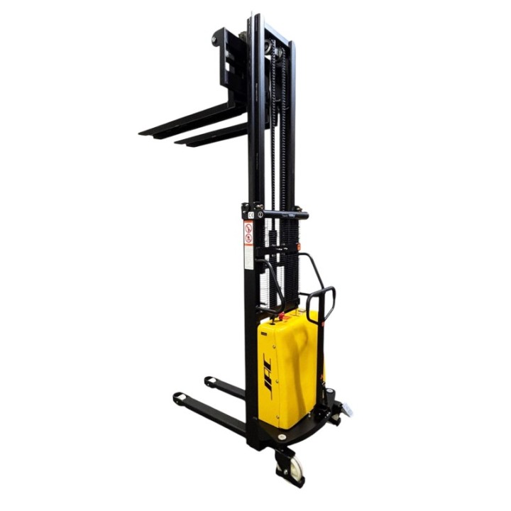 Gerbeur semi électrique, charge 1500 Kg, levée 2500 mm, fourches réglables