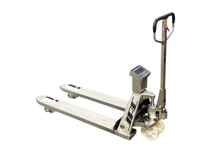 Transpalette manuel peseur inox 304 charges 2000 Kg / pesage 2000 Kg