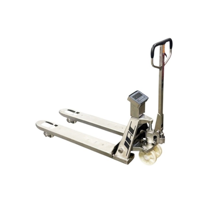 Transpalette manuel peseur inox 304 charges 2000 Kg / pesage 2000 Kg