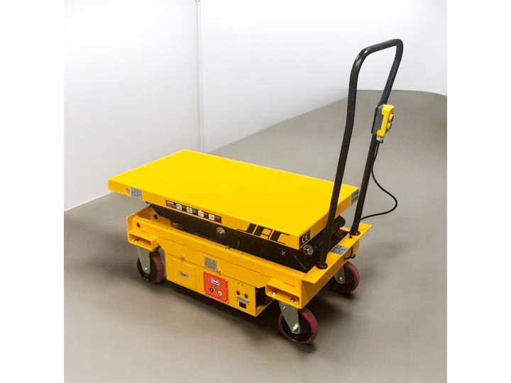 Table élévatrice semi-électrique, double ciseaux, charge 500 Kg