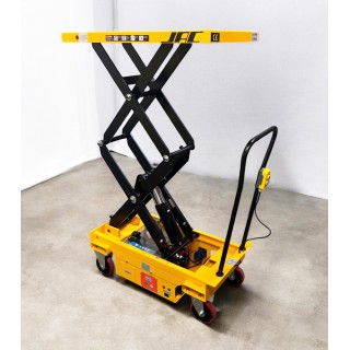 Table élévatrice semi-électrique, double ciseaux, charge 500 Kg
