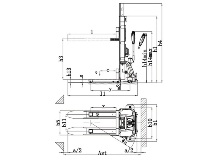 Gerbeur tout électrique « embarqué » charge 1000 Kg, levée 1300 mm