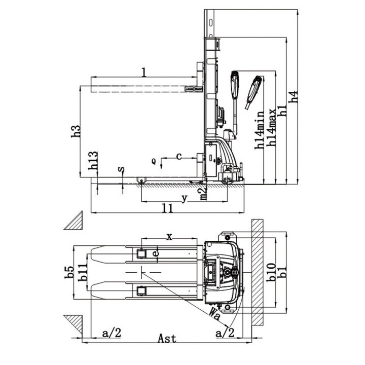 Gerbeur tout électrique « embarqué » charge 1000 Kg, levée 1300 mm
