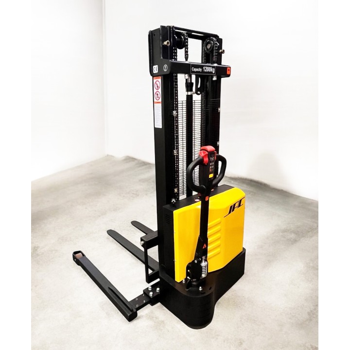 Gerbeur tout électrique à bras encadrant, charge 1200 Kg, levée 3000 mm